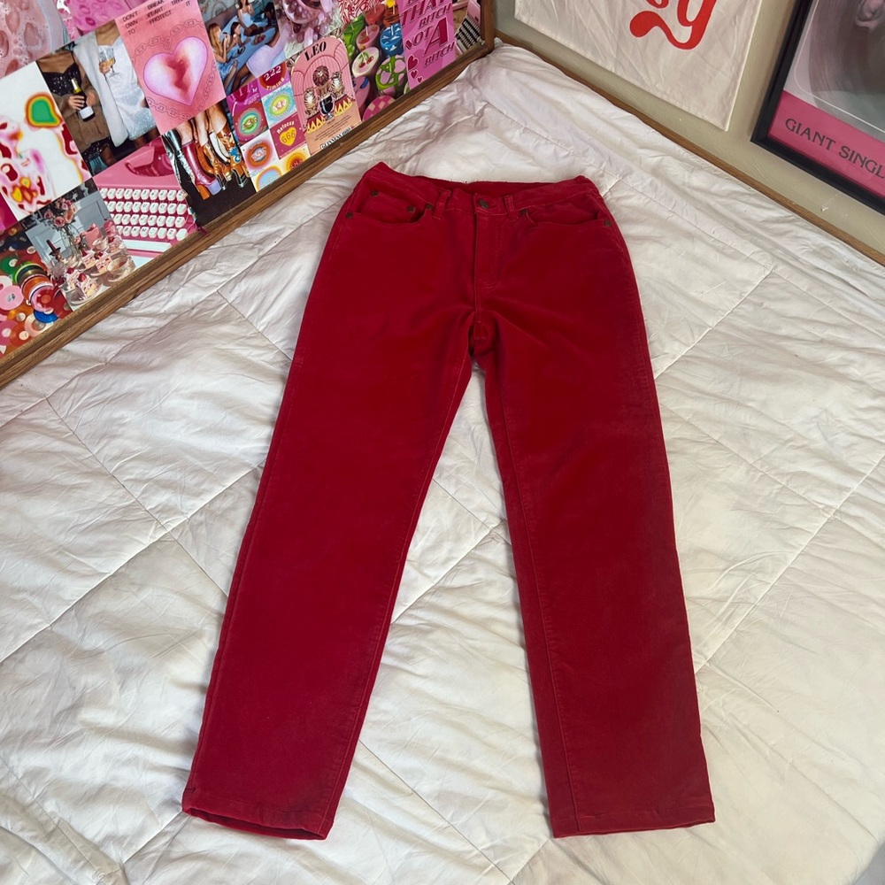 Vintage Red Suede Pants